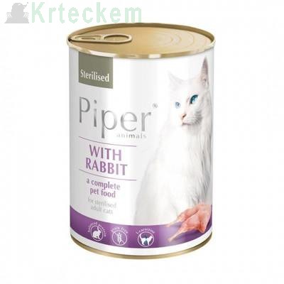 DOLINA NOTECI Piper pro sterilizované kočky s králíkem 12x400g   3% SLEVA