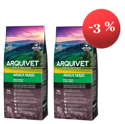 Arquivet Adult MAXI Kuře s rýží 2x12kg 3% SLEVA