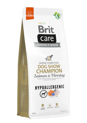 BRIT CARE Dog Hypoallergenic Dog Show Champion Salmon & Herring 12kg + NutriCan with Sensitive 15 kg