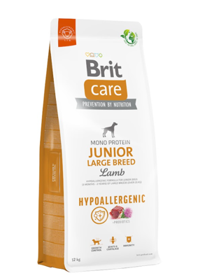 BRIT CARE Dog Hypoallergenic Junior Large Breed Lamb 12kg + PAKA ZWIERZAKA - Jehněčí 120g SLEVA 2%