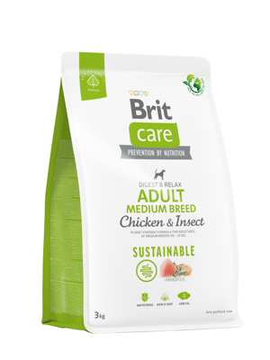 BRIT CARE Dog Sustainable Adult Medium Breed Chicken & Insect 3kg