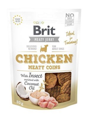 BRIT Jerky Snack Chicken Meaty Coins with Insect 80g