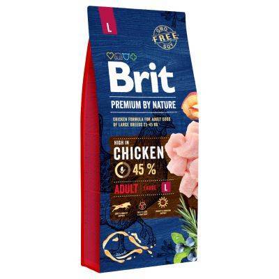 BRIT Premium By Nature Adult L 15kg + BRIT Jerky Snack Chicken with Insect 80g SLEVA 2%