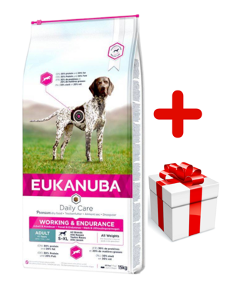 EUKANUBA Platinum Performance Working & Endurance 15kg + Překvapení pro psa