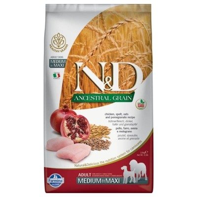 Farmina N&D Ancestral Grain Dog Chicken and Pomegranate Adult M/L 12 kg