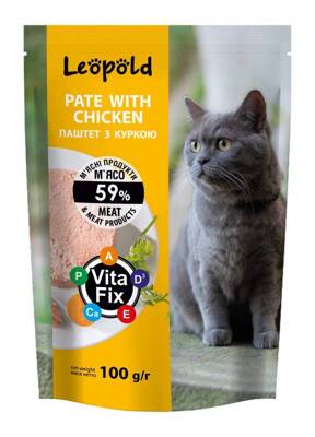 Leopold masová paštika s kuřecím masem pro kočky 100g 