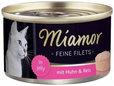 Miamor Feine Filets - mokré krmivo pro kočky kuřecí filety s rýží 100g plechovka