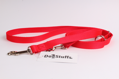 Nastavitelné vodítko DogStuffs - červené 20mm/220cm