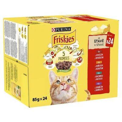 PURINA Friskies Maso pro kočky v omáčce MIX příchutí 24x85g