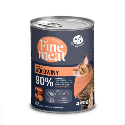 PetRepublic Fine Meat pokrm z hovězího masa 10x400g pro kočky + GRATIS !!
