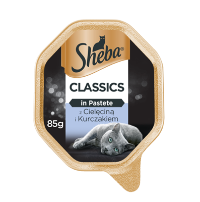 SHEBA® Classics 85g s telecím a kuřecím masem - mokrá paštika pro kočky