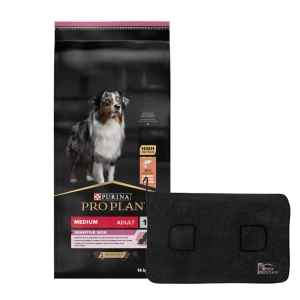 Purina Pro Plan Medium Adult Sensitive Skin losos 14kg + Ručník pro psy ZDARMA!