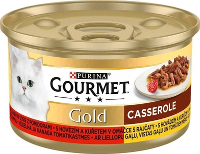 Purina Gourmet Gold s hovězím a kuřecím masem v rajčatové omáčce 12x85g