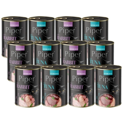 DOLINA NOTECI Piper pro sterilizované kočky s tuňákem/králíkem 12x400g