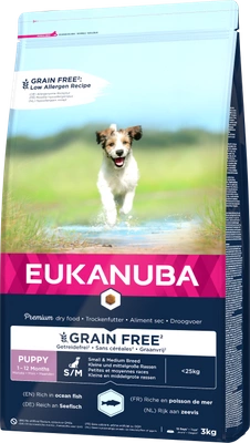 EUKANUBA Puppy&Junior Small/Medium Grain Free 3kg 